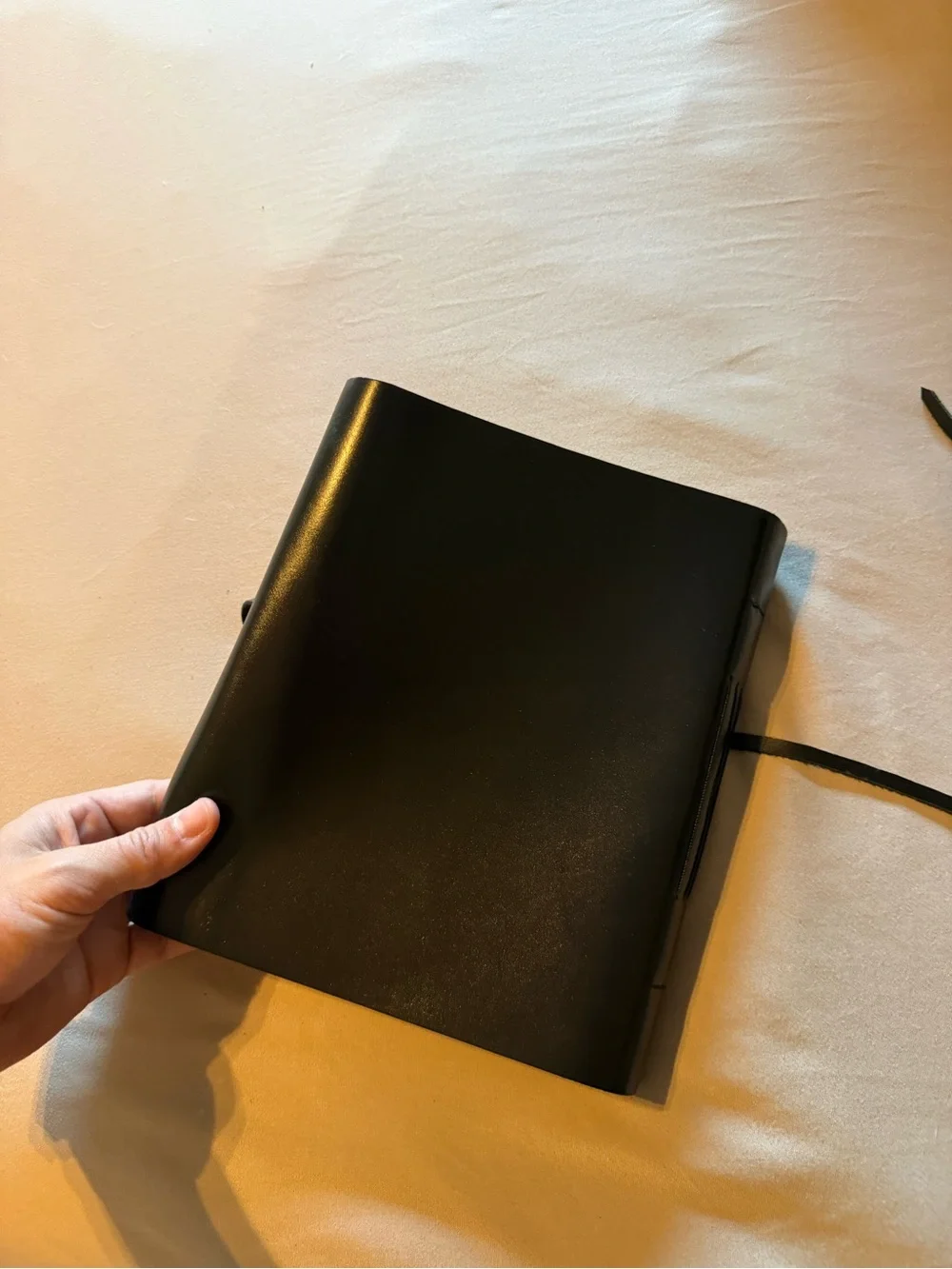 Black Leather Wrap Journal Cover - Unbranded